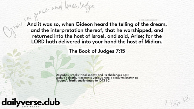 Bible Verse Wallpaper 7:15 from The Book of Judges