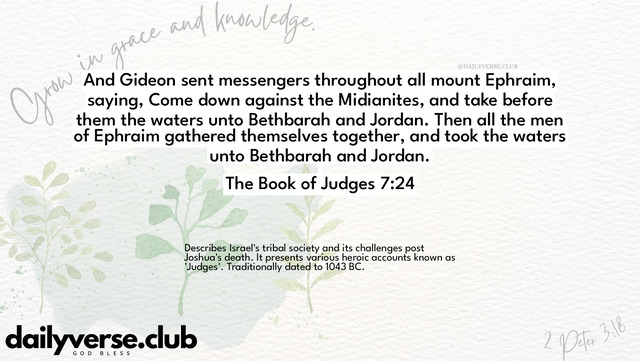 Bible Verse Wallpaper 7:24 from The Book of Judges