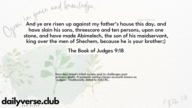 Bible Verse Wallpaper 9:18 from The Book of Judges