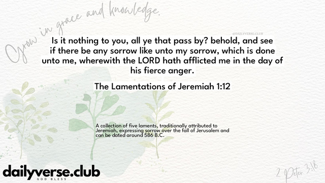 Bible Verse Wallpaper 1:12 from The Lamentations of Jeremiah