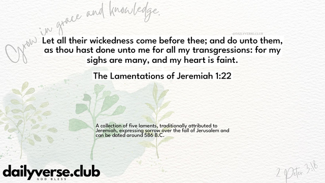 Bible Verse Wallpaper 1:22 from The Lamentations of Jeremiah