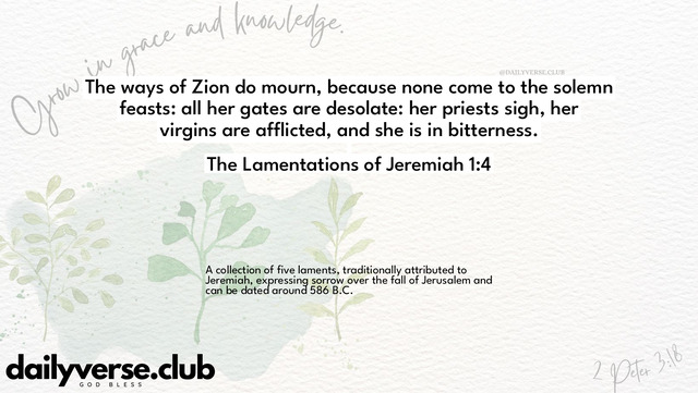 Bible Verse Wallpaper 1:4 from The Lamentations of Jeremiah