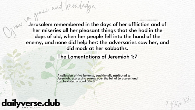 Bible Verse Wallpaper 1:7 from The Lamentations of Jeremiah