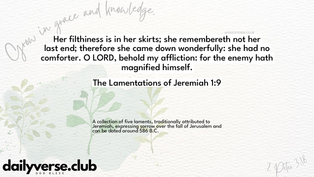 Bible Verse Wallpaper 1:9 from The Lamentations of Jeremiah
