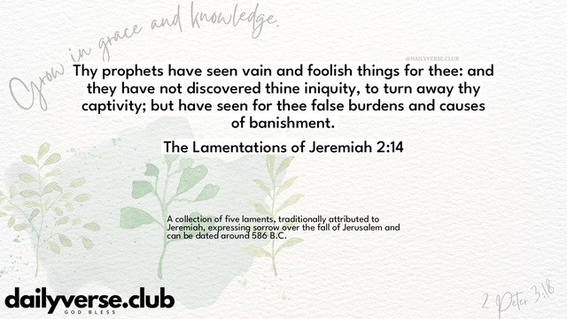 Bible Verse Wallpaper 2:14 from The Lamentations of Jeremiah