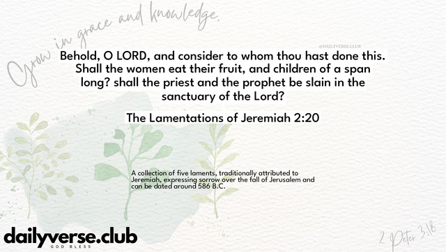 Bible Verse Wallpaper 2:20 from The Lamentations of Jeremiah