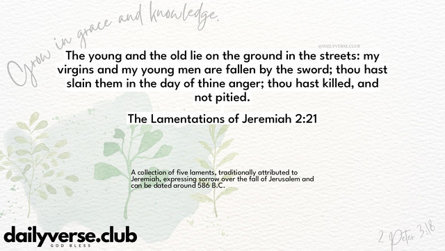 Bible Verse Wallpaper 2:21 from The Lamentations of Jeremiah