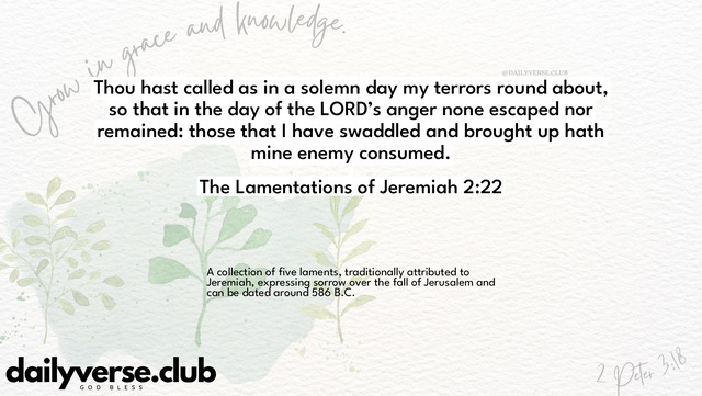 Bible Verse Wallpaper 2:22 from The Lamentations of Jeremiah