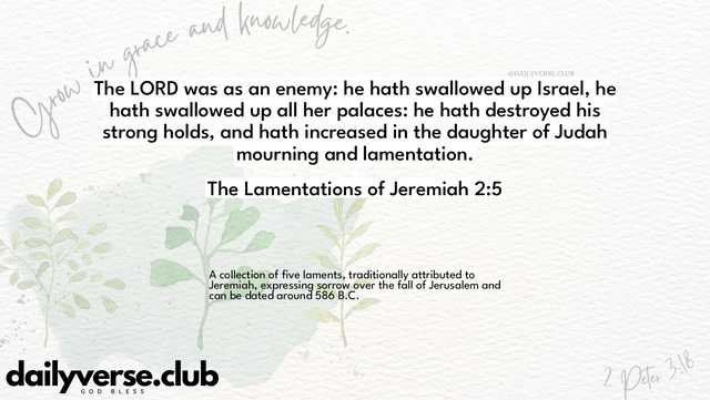 Bible Verse Wallpaper 2:5 from The Lamentations of Jeremiah