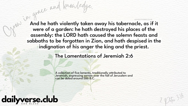 Bible Verse Wallpaper 2:6 from The Lamentations of Jeremiah