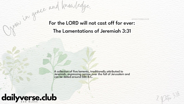 Bible Verse Wallpaper 3:31 from The Lamentations of Jeremiah