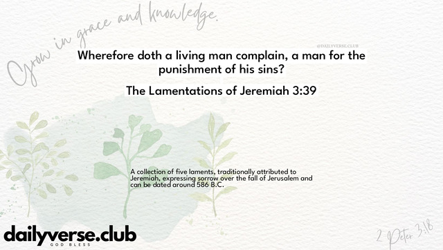 Bible Verse Wallpaper 3:39 from The Lamentations of Jeremiah
