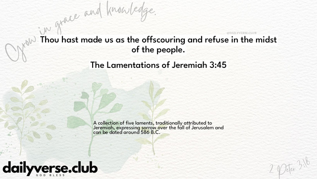 Bible Verse Wallpaper 3:45 from The Lamentations of Jeremiah