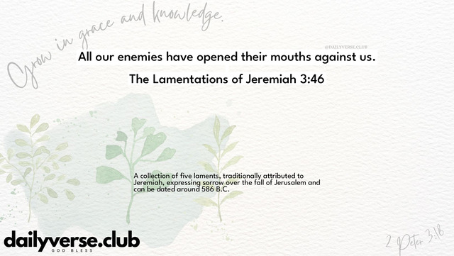 Bible Verse Wallpaper 3:46 from The Lamentations of Jeremiah