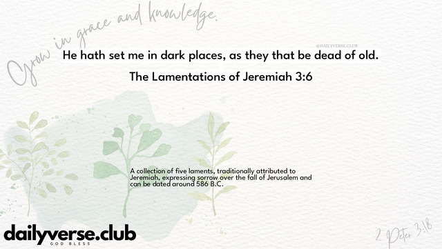 Bible Verse Wallpaper 3:6 from The Lamentations of Jeremiah