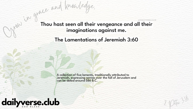 Bible Verse Wallpaper 3:60 from The Lamentations of Jeremiah