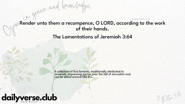 Bible Verse Wallpaper 3:64 from The Lamentations of Jeremiah