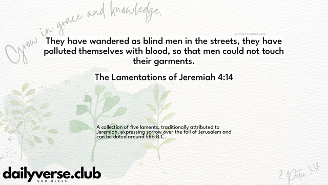 Bible Verse Wallpaper 4:14 from The Lamentations of Jeremiah