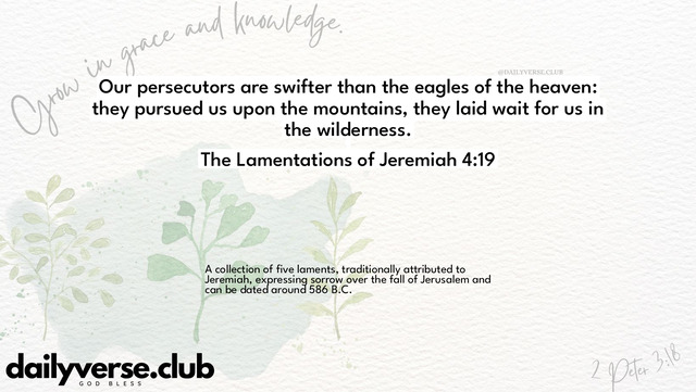 Bible Verse Wallpaper 4:19 from The Lamentations of Jeremiah