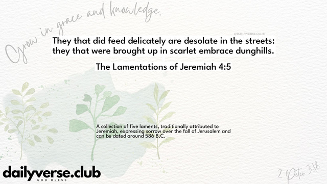 Bible Verse Wallpaper 4:5 from The Lamentations of Jeremiah