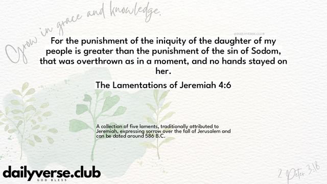 Bible Verse Wallpaper 4:6 from The Lamentations of Jeremiah