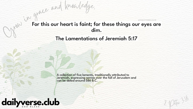 Bible Verse Wallpaper 5:17 from The Lamentations of Jeremiah