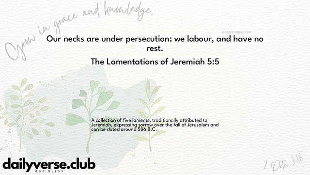 Bible Verse Wallpaper 5:5 from The Lamentations of Jeremiah