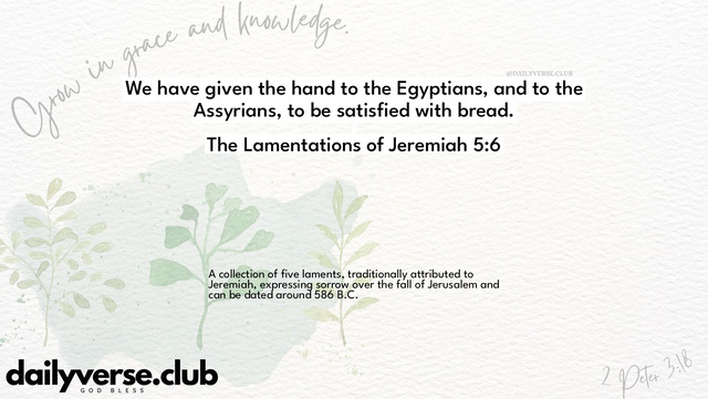 Bible Verse Wallpaper 5:6 from The Lamentations of Jeremiah