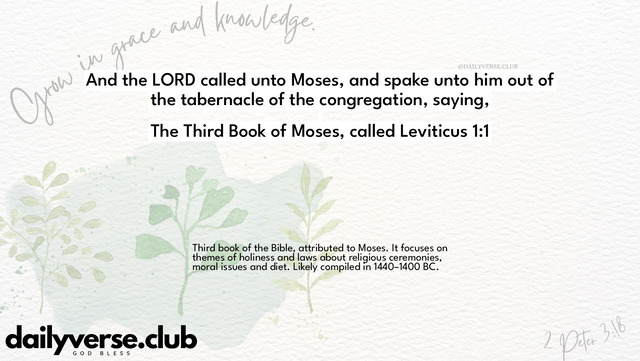 Bible Verse Wallpaper 1:1 from The Third Book of Moses, called Leviticus
