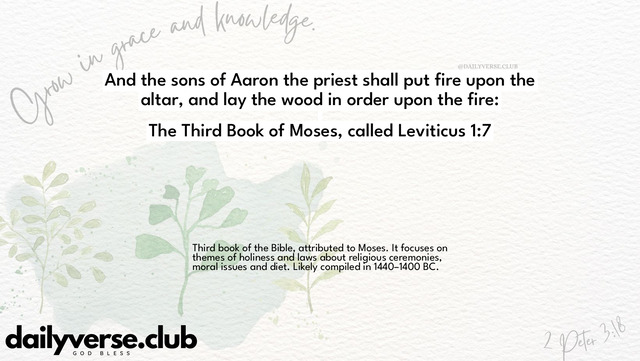 Bible Verse Wallpaper 1:7 from The Third Book of Moses, called Leviticus