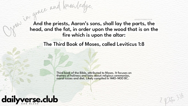Bible Verse Wallpaper 1:8 from The Third Book of Moses, called Leviticus