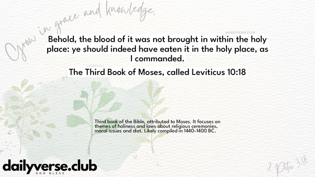 Bible Verse Wallpaper 10:18 from The Third Book of Moses, called Leviticus