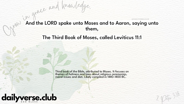 Bible Verse Wallpaper 11:1 from The Third Book of Moses, called Leviticus