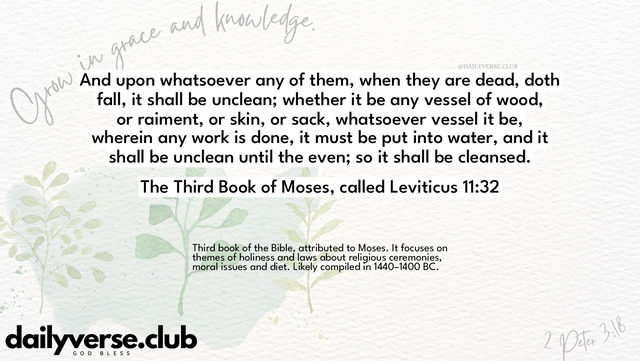 Bible Verse Wallpaper 11:32 from The Third Book of Moses, called Leviticus