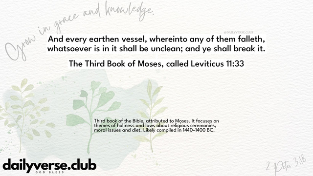 Bible Verse Wallpaper 11:33 from The Third Book of Moses, called Leviticus