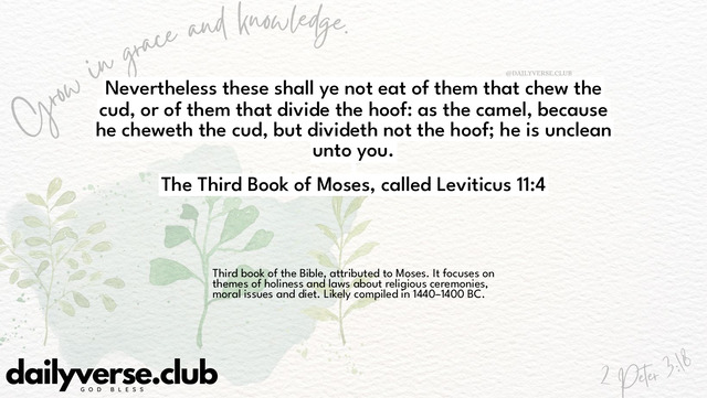 Bible Verse Wallpaper 11:4 from The Third Book of Moses, called Leviticus