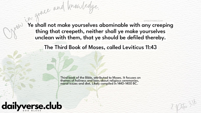 Bible Verse Wallpaper 11:43 from The Third Book of Moses, called Leviticus