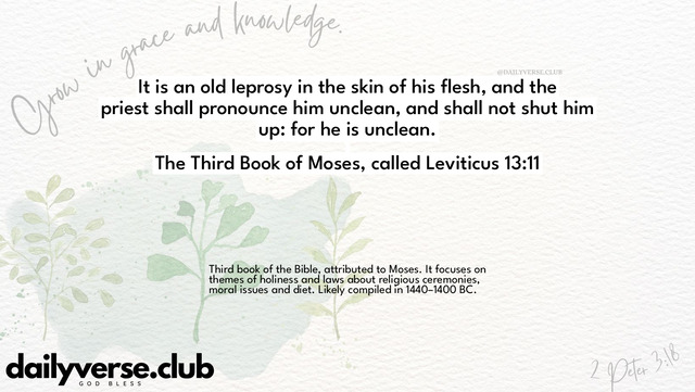 Bible Verse Wallpaper 13:11 from The Third Book of Moses, called Leviticus