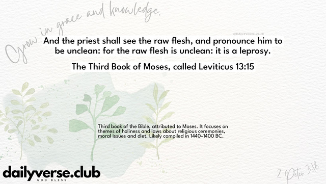 Bible Verse Wallpaper 13:15 from The Third Book of Moses, called Leviticus