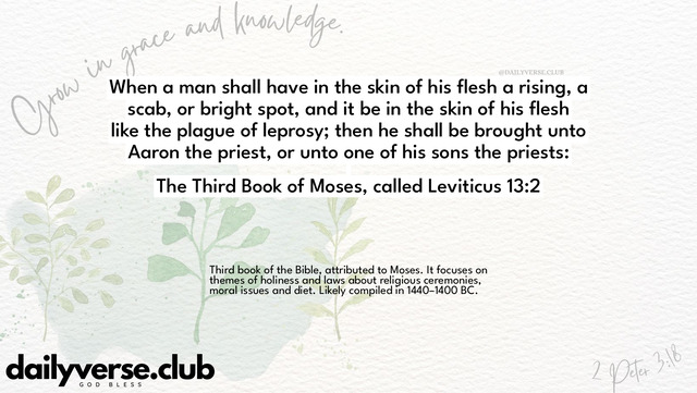 Bible Verse Wallpaper 13:2 from The Third Book of Moses, called Leviticus
