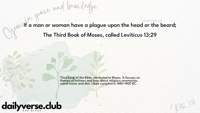 Bible Verse Wallpaper 13:29 from The Third Book of Moses, called Leviticus