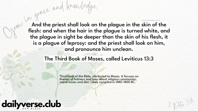 Bible Verse Wallpaper 13:3 from The Third Book of Moses, called Leviticus