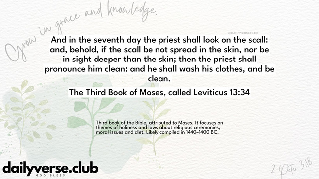Bible Verse Wallpaper 13:34 from The Third Book of Moses, called Leviticus