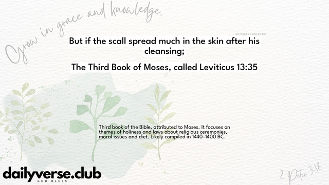 Bible Verse Wallpaper 13:35 from The Third Book of Moses, called Leviticus