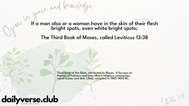 Bible Verse Wallpaper 13:38 from The Third Book of Moses, called Leviticus