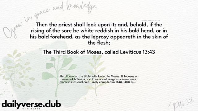 Bible Verse Wallpaper 13:43 from The Third Book of Moses, called Leviticus