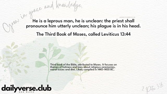 Bible Verse Wallpaper 13:44 from The Third Book of Moses, called Leviticus