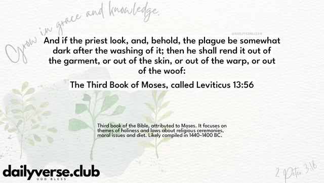 Bible Verse Wallpaper 13:56 from The Third Book of Moses, called Leviticus