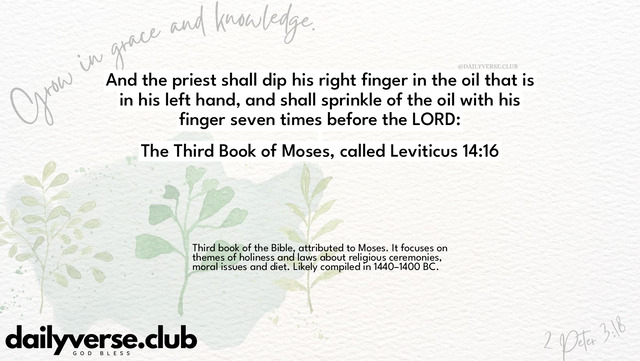 Bible Verse Wallpaper 14:16 from The Third Book of Moses, called Leviticus
