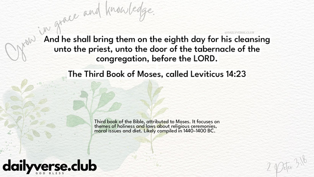 Bible Verse Wallpaper 14:23 from The Third Book of Moses, called Leviticus
